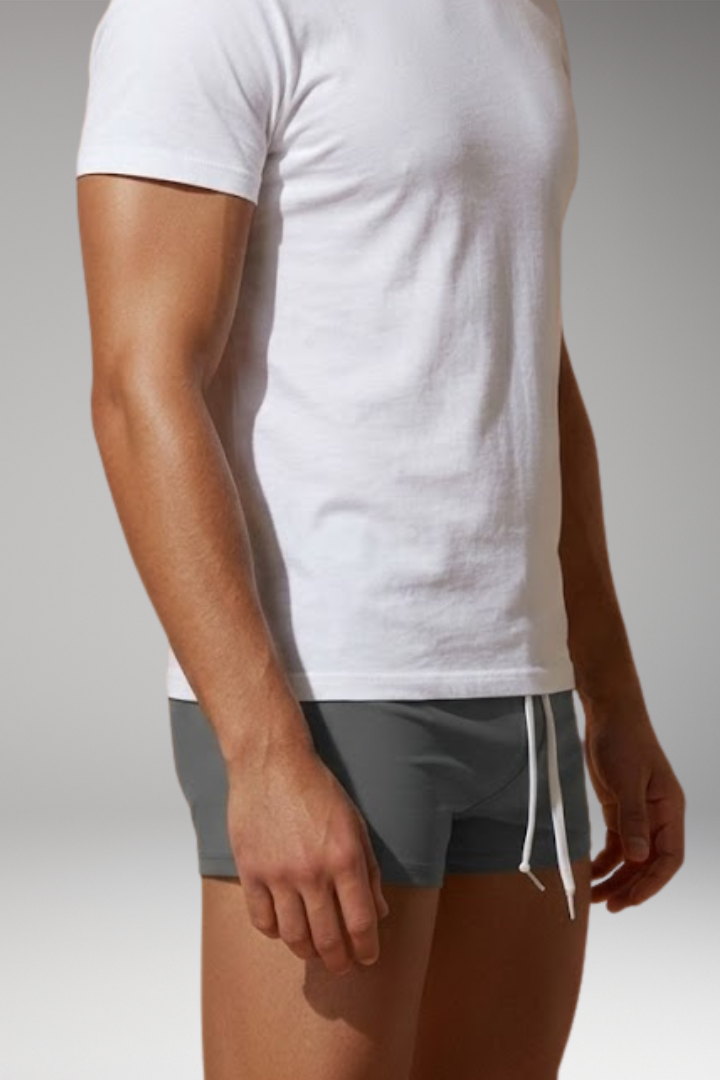Men’s Short Swim Trunks with Adjustable Drawstring Waistband