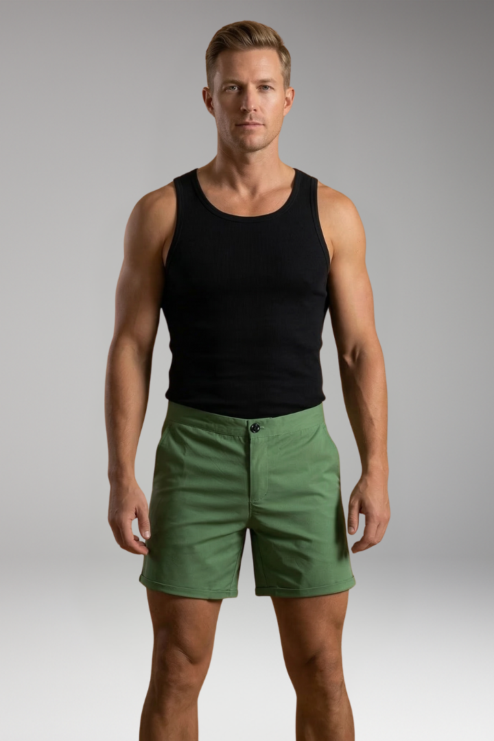 Men's Shorts with Belt Loops and Side Pockets