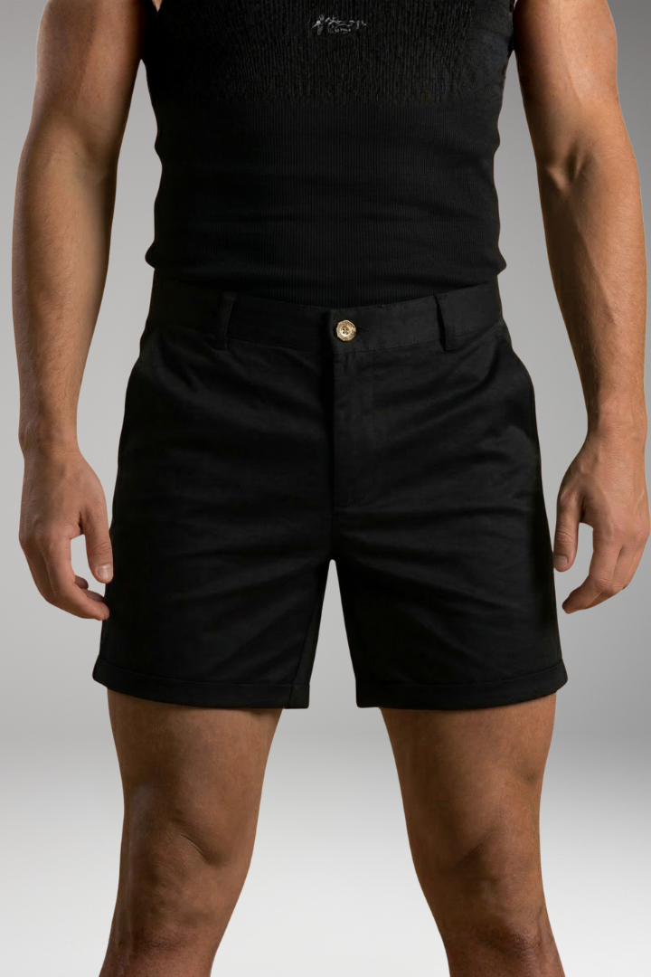 Men's Shorts with Belt Loops and Side Pockets