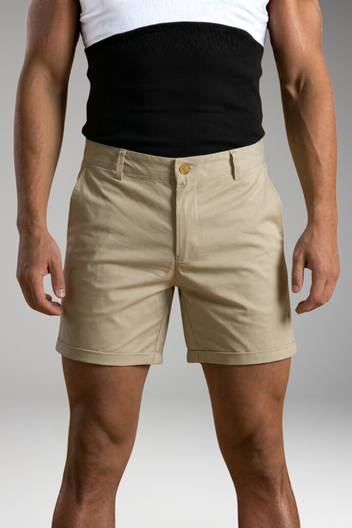 Men's Shorts with Belt Loops and Side Pockets