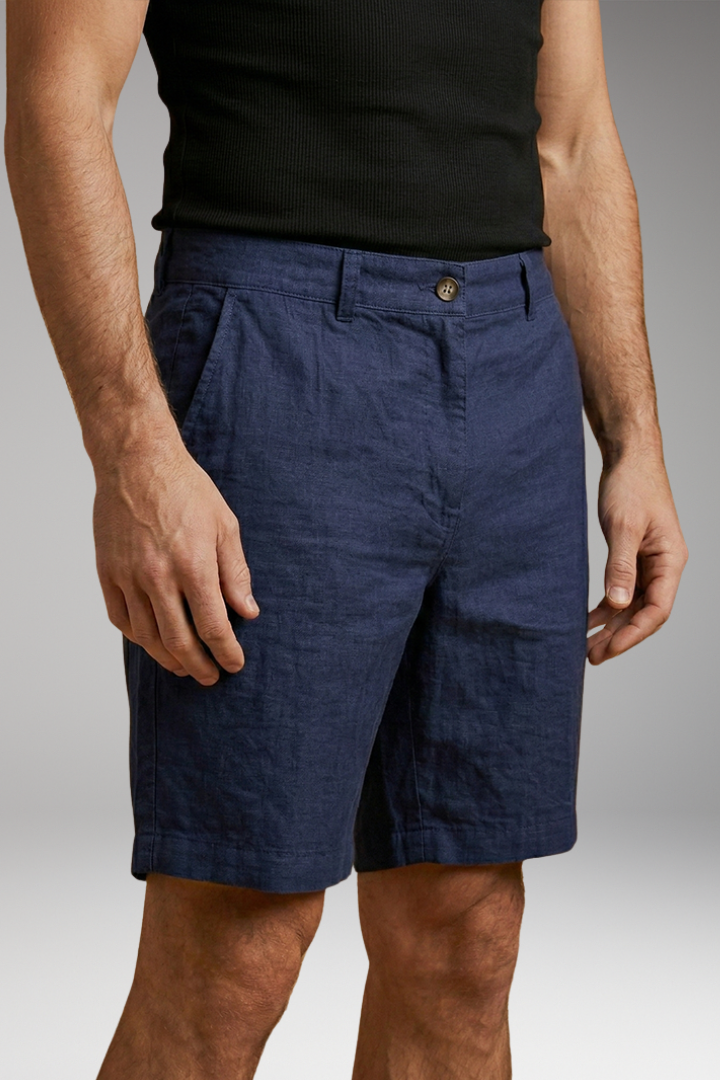 Men's Shorts with Button Closure and Side Pockets