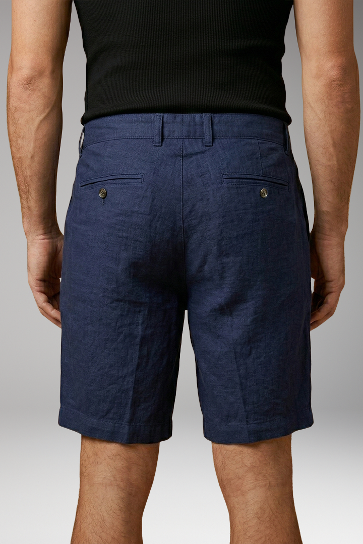 Men's Shorts with Button Closure and Side Pockets