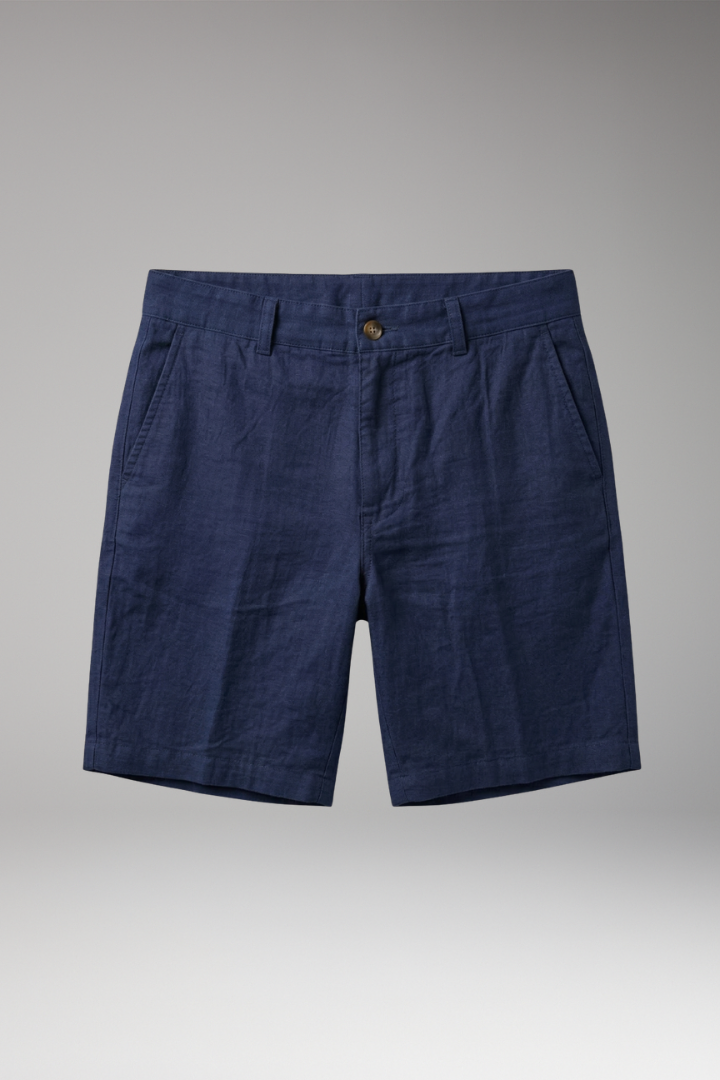 Men's Shorts with Button Closure and Side Pockets
