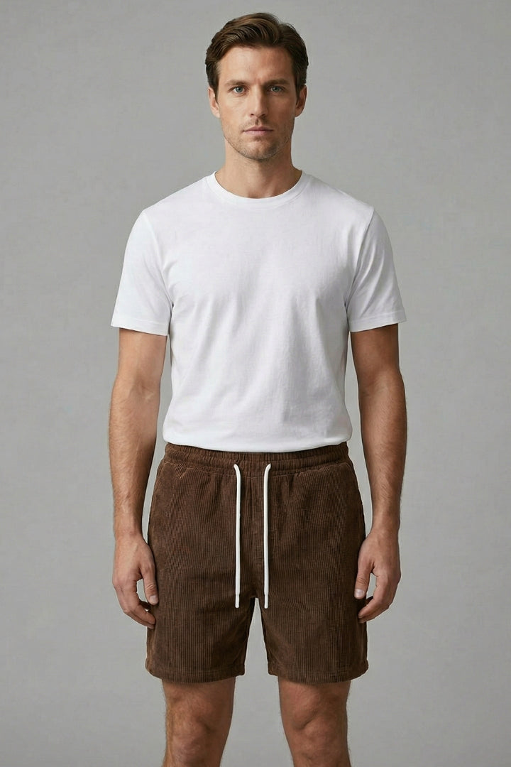 Men's Shorts with Elastic Waistband and Drawstring
