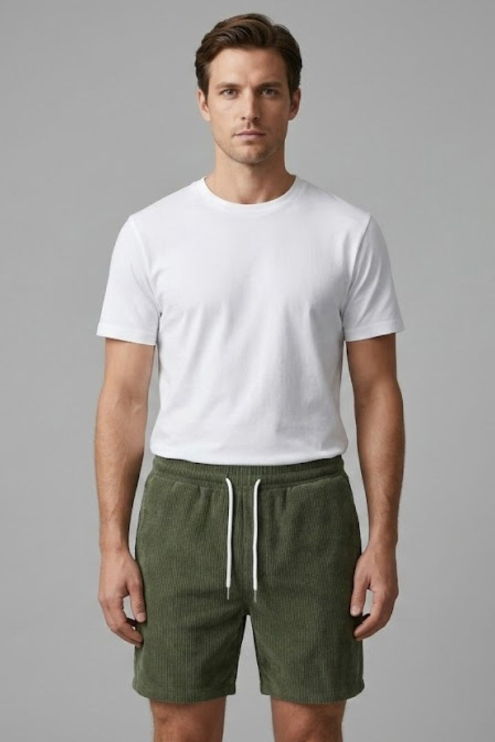 Men's Shorts with Elastic Waistband and Drawstring
