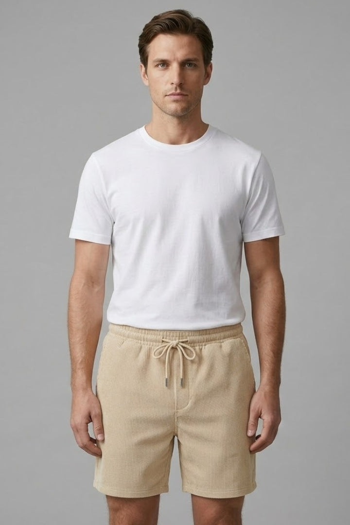 Men's Shorts with Elastic Waistband and Drawstring