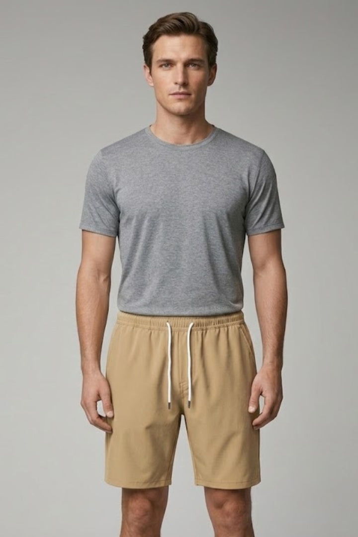 Men's Shorts with Elastic Waistband and Drawstring