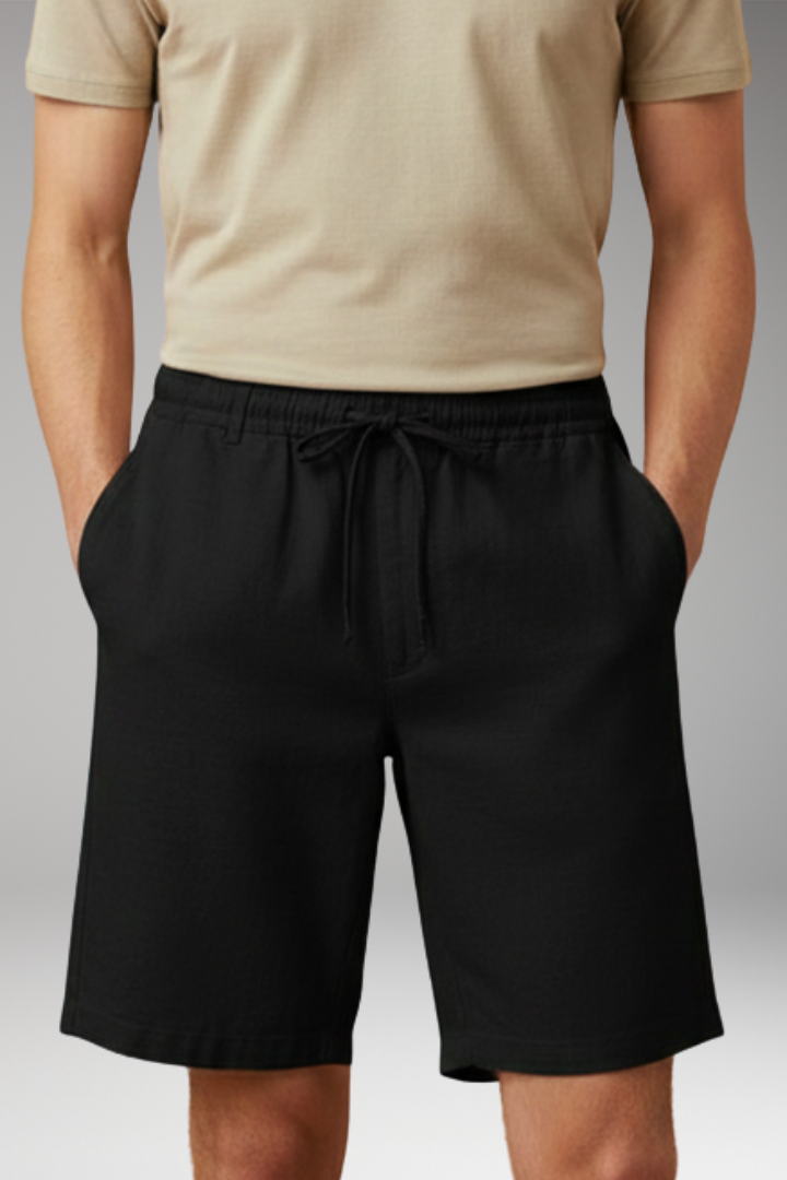 Men's Shorts with Elastic Waistband and Side Pockets