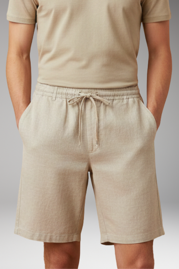 Men's Shorts with Elastic Waistband and Side Pockets