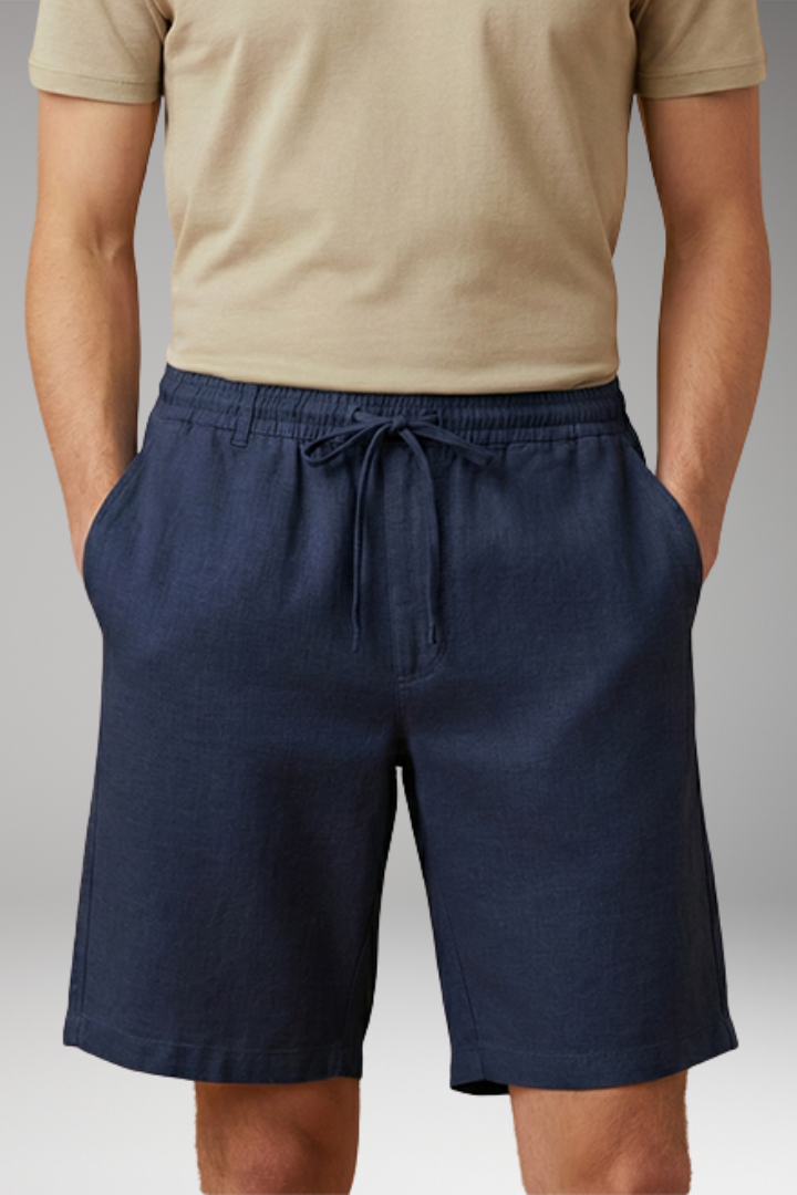 Men's Shorts with Elastic Waistband and Side Pockets
