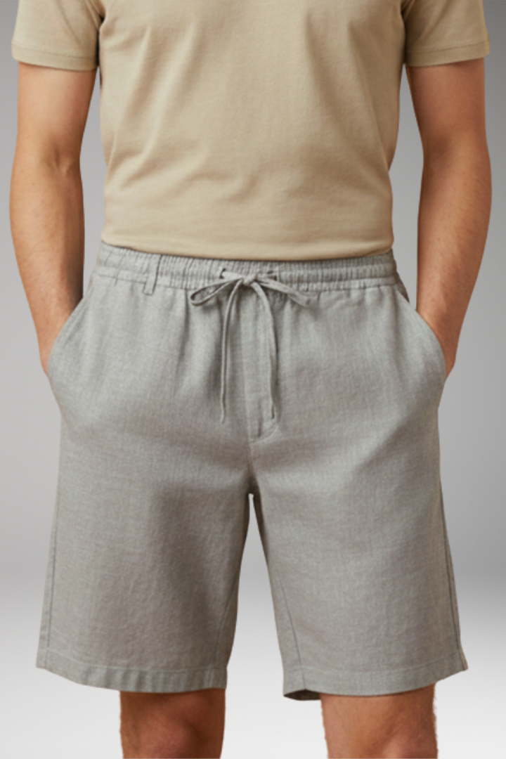 Men's Shorts with Elastic Waistband and Side Pockets