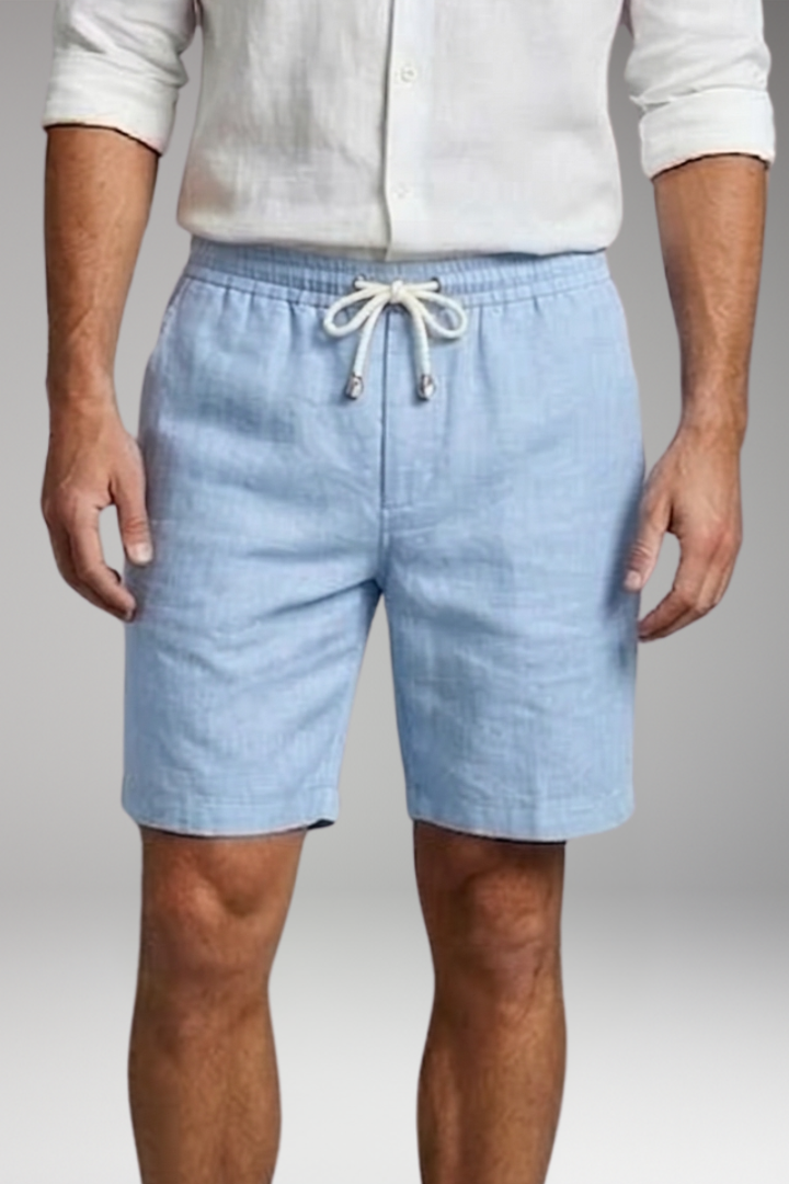 Men's Shorts with Side Pockets and Straight Hem