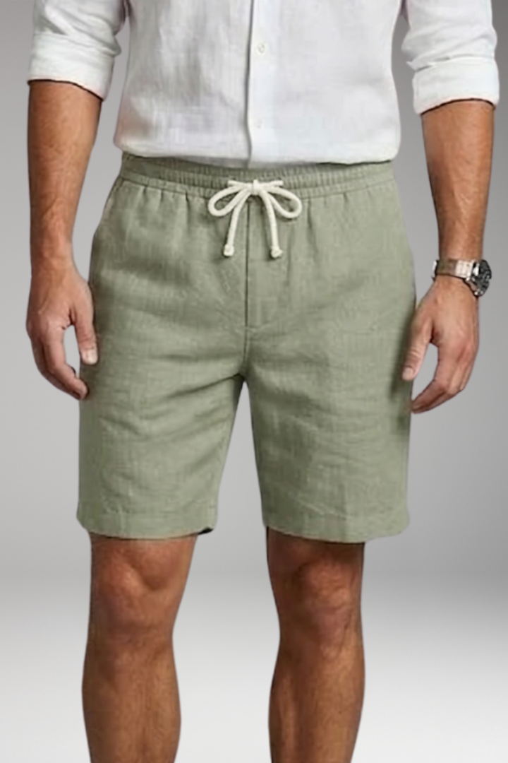 Men's Shorts with Side Pockets and Straight Hem