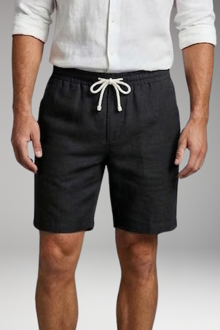 Men's Shorts with Side Pockets and Straight Hem
