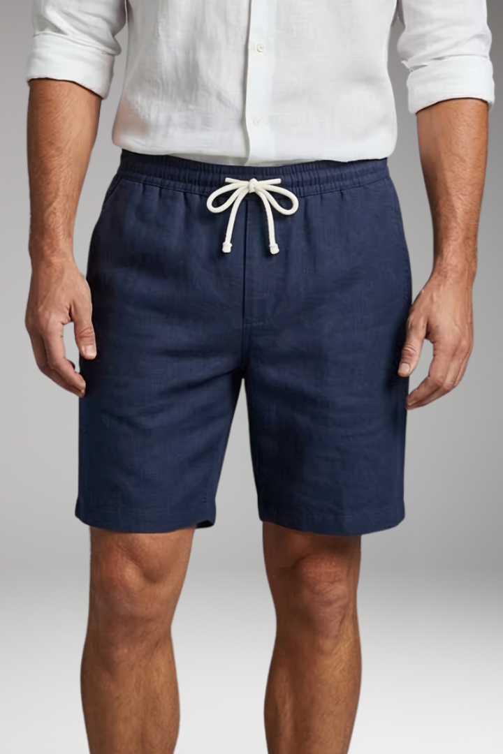 Men's Shorts with Side Pockets and Straight Hem