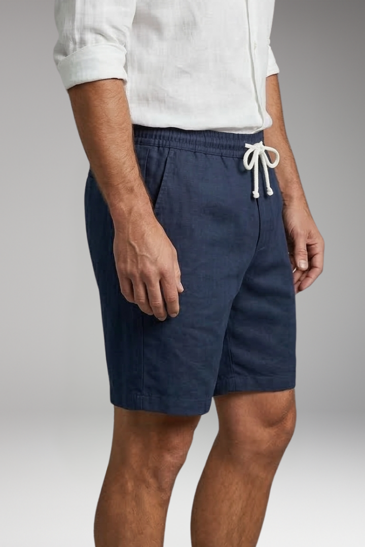 Men's Shorts with Side Pockets and Straight Hem
