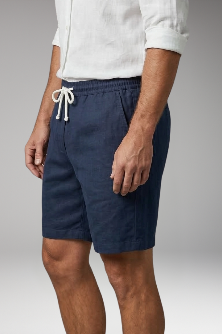 Men's Shorts with Side Pockets and Straight Hem