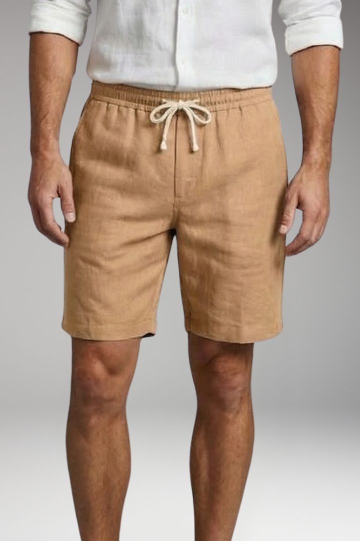 Men's Shorts with Side Pockets and Straight Hem
