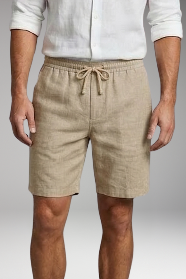 Men's Shorts with Side Pockets and Straight Hem