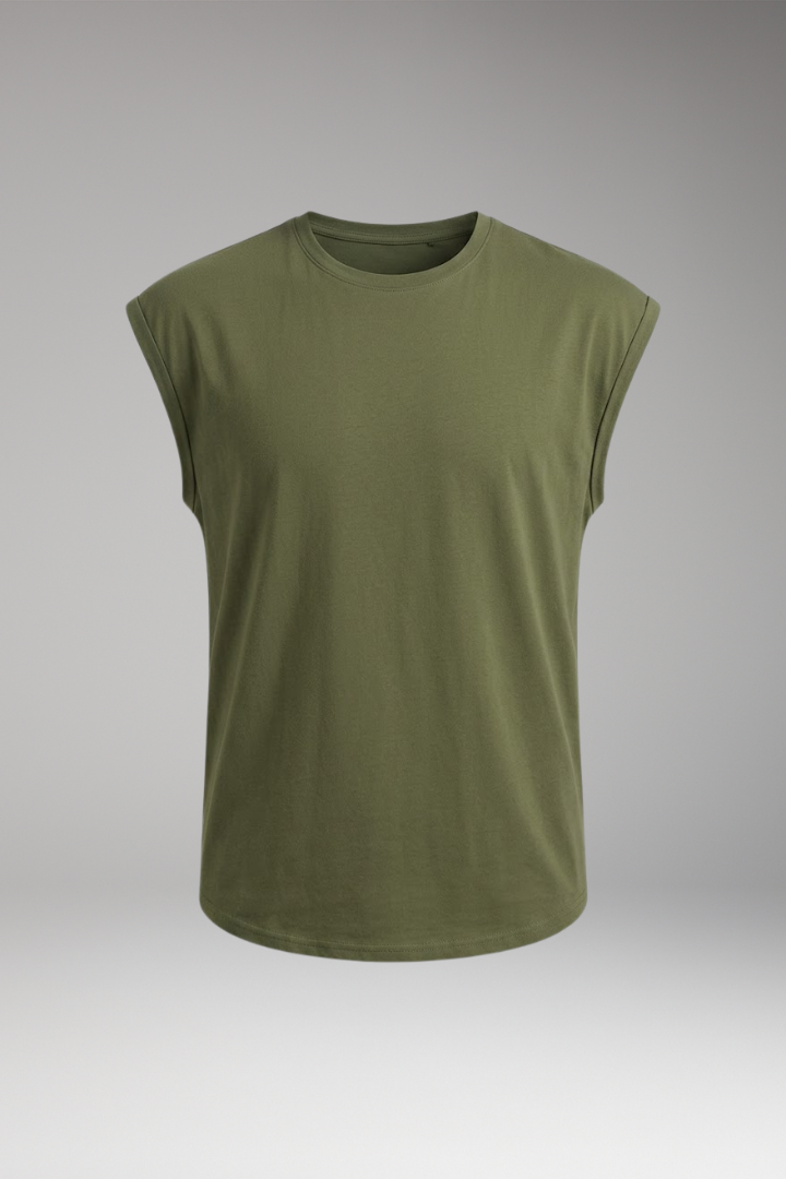 Men’s Sleeveless T-Shirt with V-Neck and Relaxed Fit