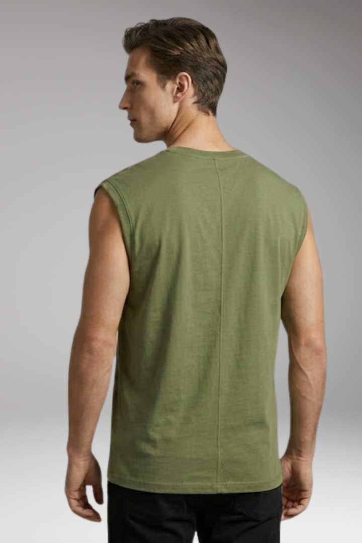 Men’s Sleeveless T-Shirt with V-Neck and Relaxed Fit