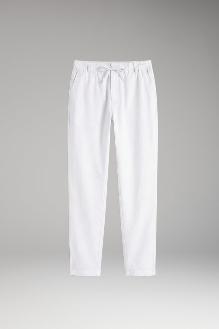 Men’s Slim-Fit Casual Trousers with Adjustable Drawstring and Pockets