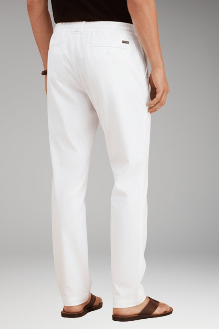 Men’s Slim-Fit Casual Trousers with Adjustable Drawstring and Pockets