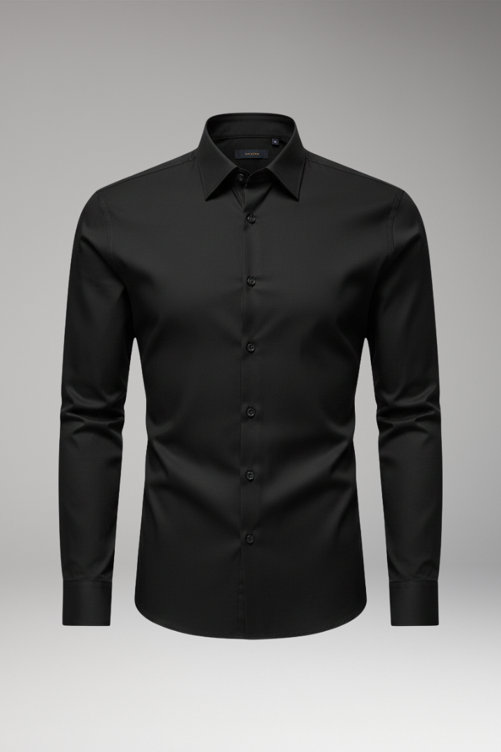 Men’s Slim Shirt with Pointed Collar and Button Closure