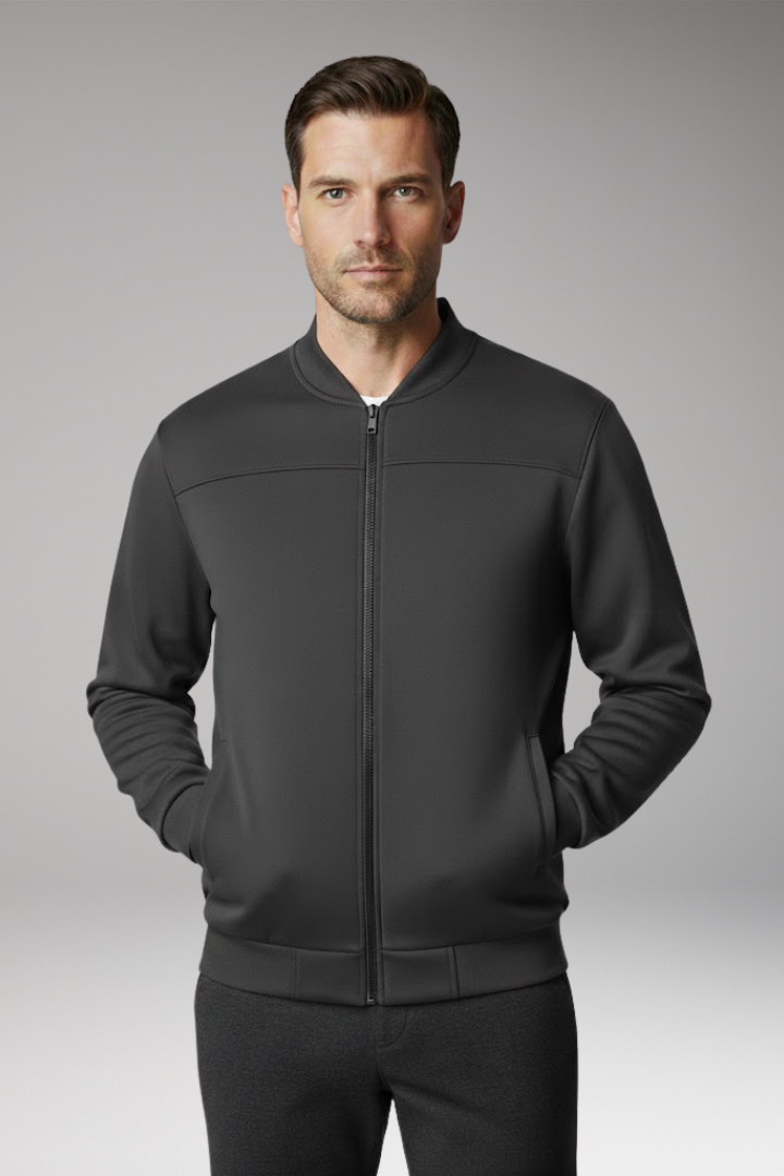 Men’s Sporty Bomber Jacket with Front Fastening and Side Pockets