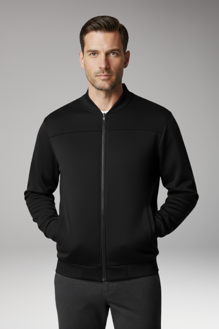 Men’s Sporty Bomber Jacket with Front Fastening and Side Pockets