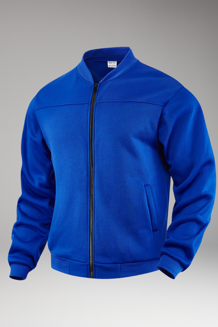 Men’s Sporty Bomber Jacket with Front Fastening and Side Pockets