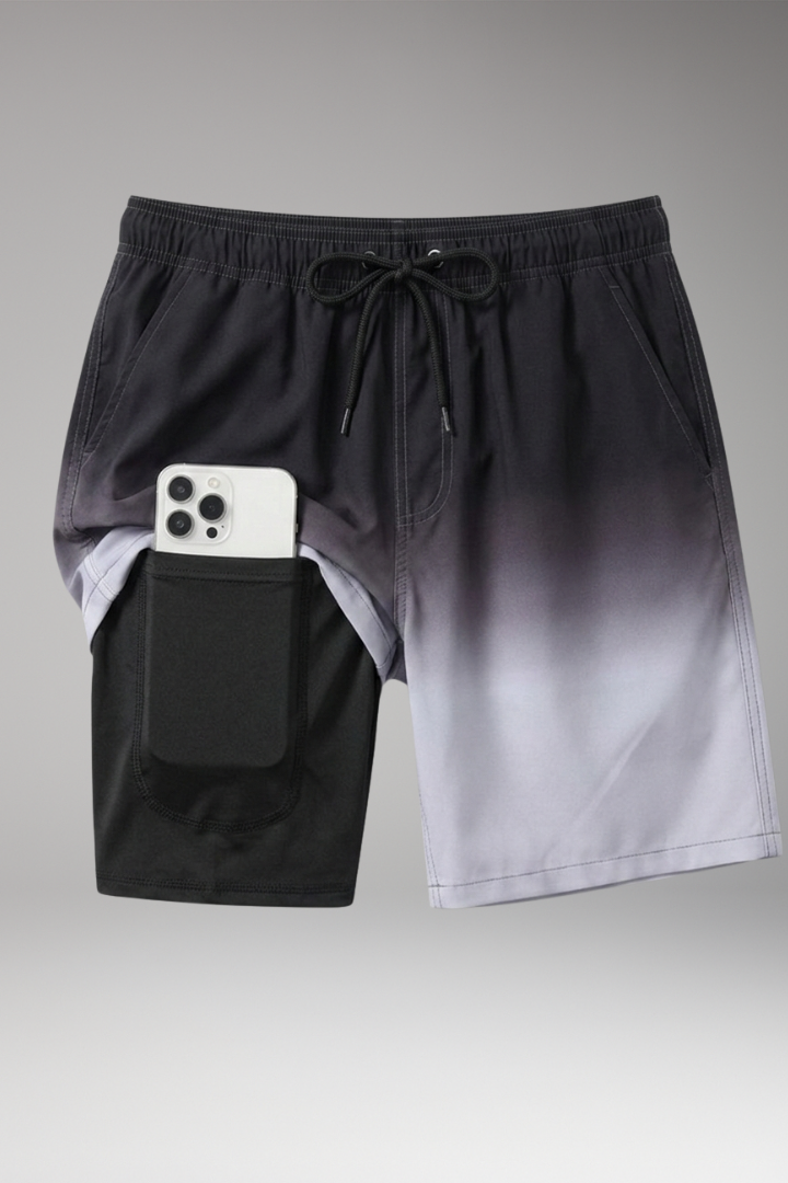 Men’s Stretch Shorts with Drawstring Waistband and Inner Briefs