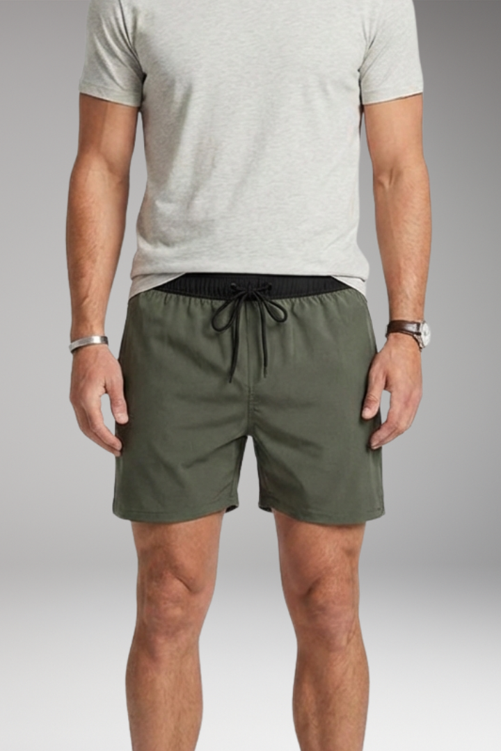 Men’s Stretch Shorts with Drawstring Waistband and Side Pockets