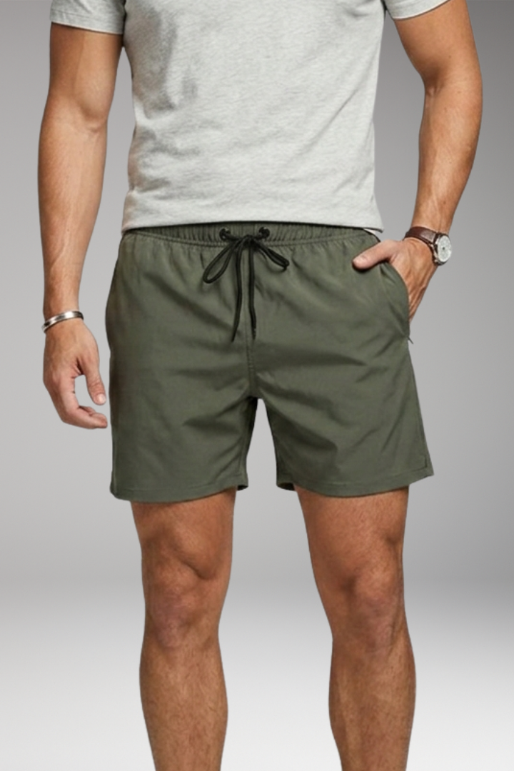 Men’s Stretch Shorts with Drawstring Waistband and Side Pockets