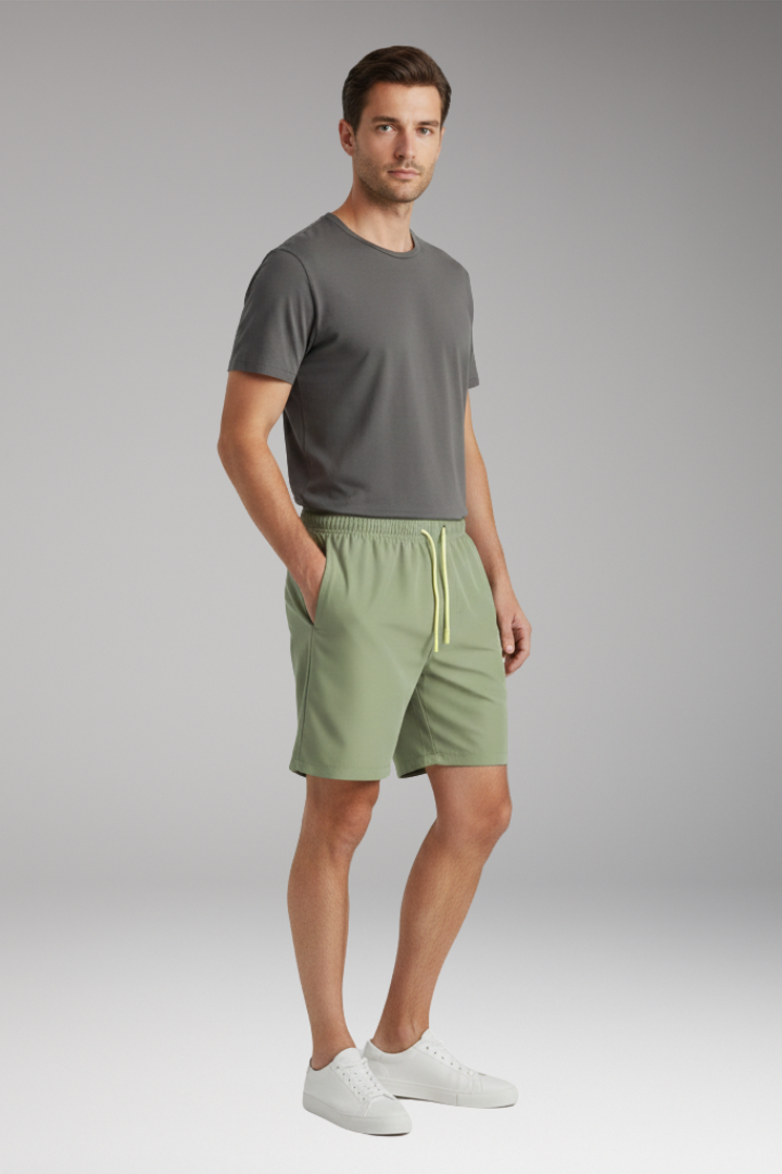 Men’s Stretch Shorts with Elastic Waistband and Drawstring