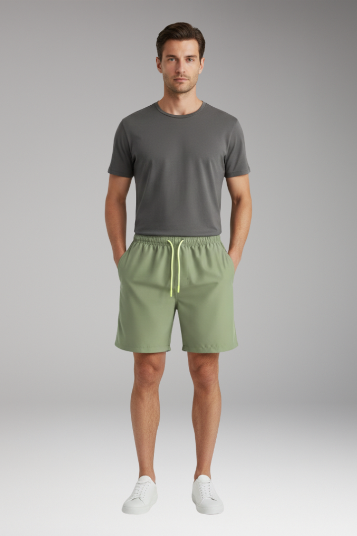 Men’s Stretch Shorts with Elastic Waistband and Drawstring