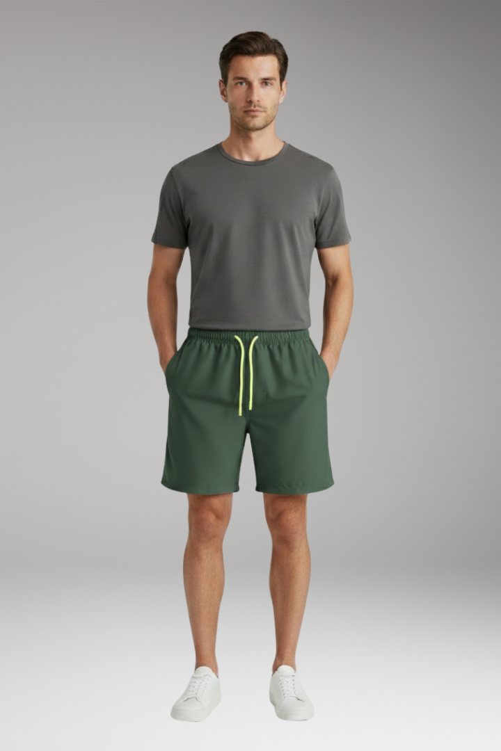 Men’s Stretch Shorts with Elastic Waistband and Drawstring