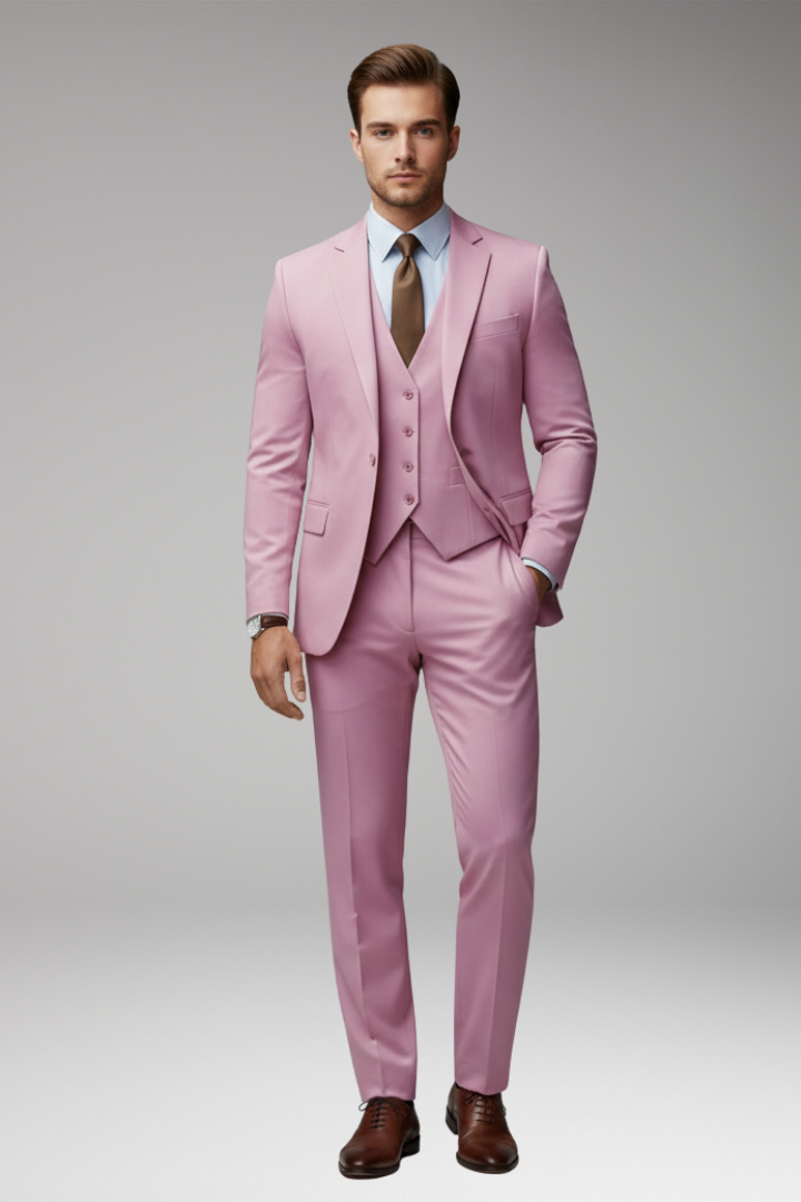 Men’s Suit Set with Blazer, Waistcoat, and Trousers