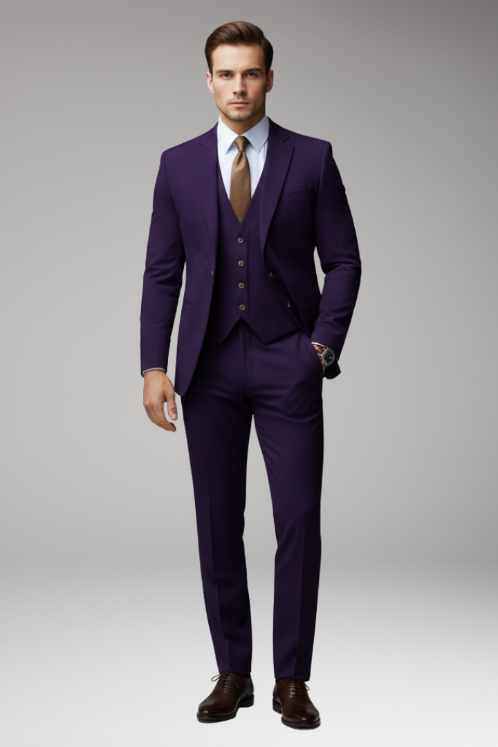 Men’s Suit Set with Blazer, Waistcoat, and Trousers