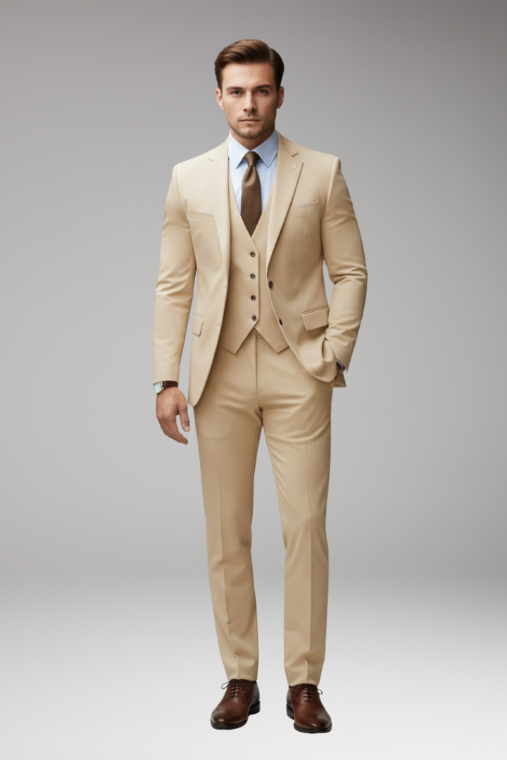 Men’s Suit Set with Blazer, Waistcoat, and Trousers