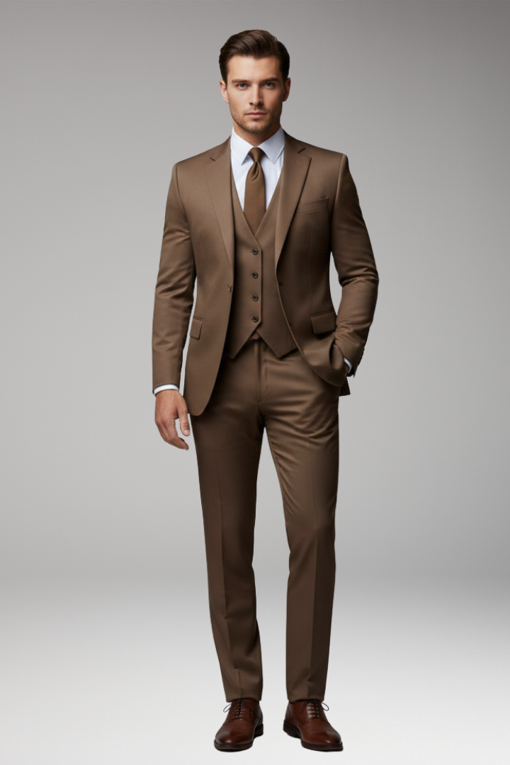 Men’s Suit Set with Blazer, Waistcoat, and Trousers
