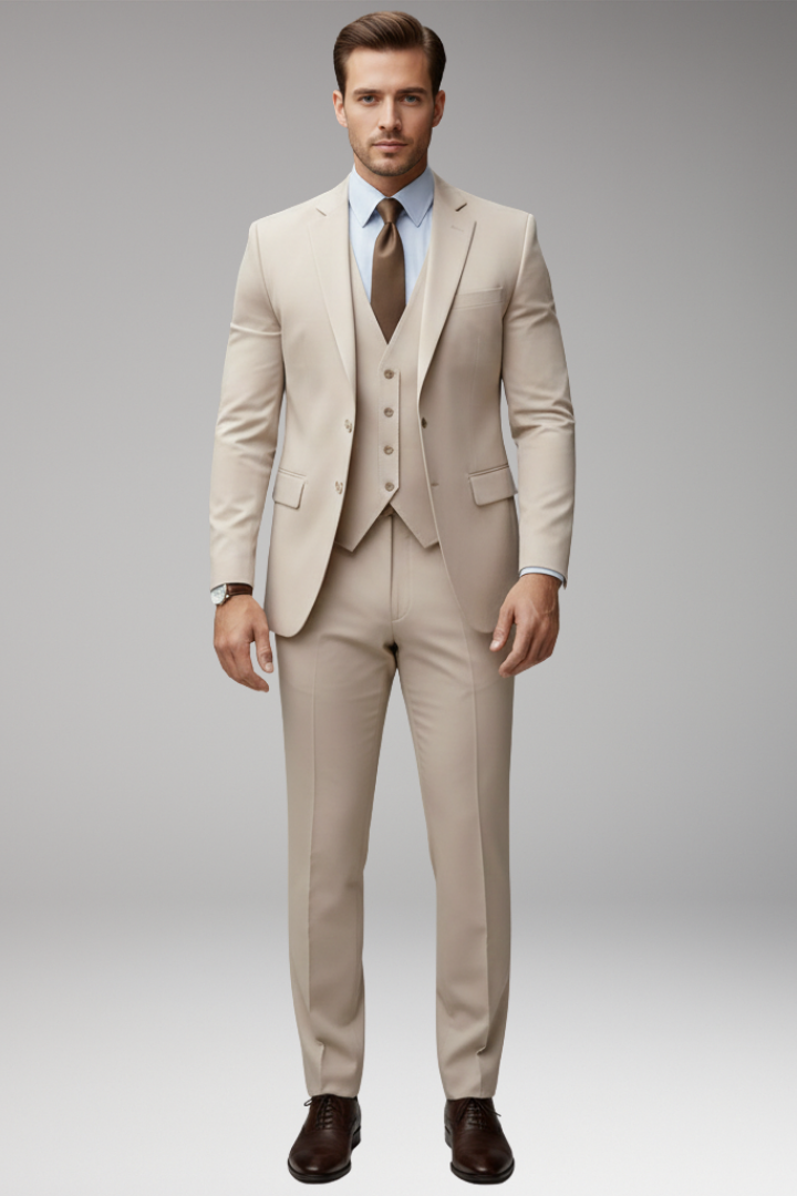 Men’s Suit Set with Blazer, Waistcoat, and Trousers