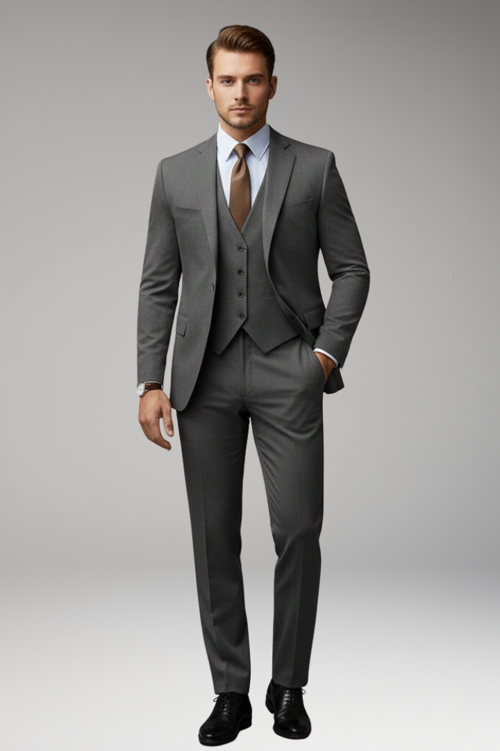 Men’s Suit Set with Blazer, Waistcoat, and Trousers