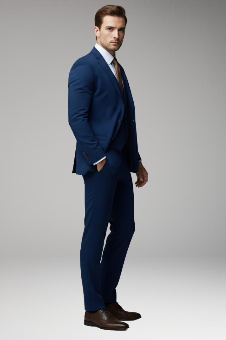 Men’s Suit Set with Blazer, Waistcoat, and Trousers