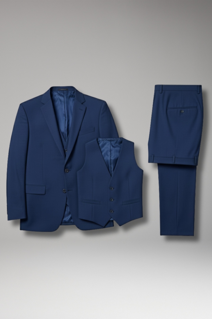 Men’s Suit Set with Blazer, Waistcoat, and Trousers