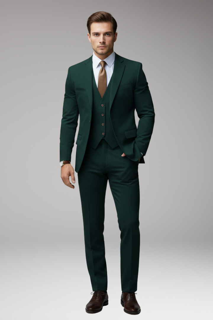 Men’s Suit Set with Blazer, Waistcoat, and Trousers