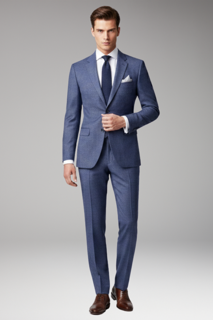 Men’s Suit with Slim Fit and Peak Lapels