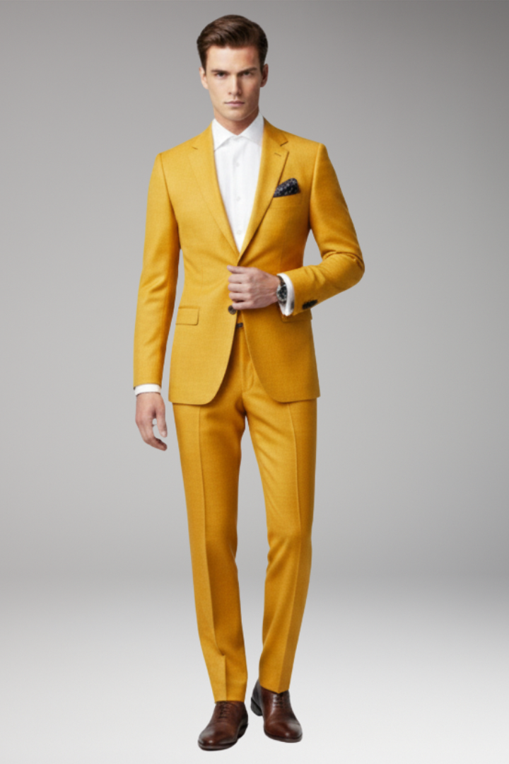 Men’s Suit with Slim Fit and Peak Lapels