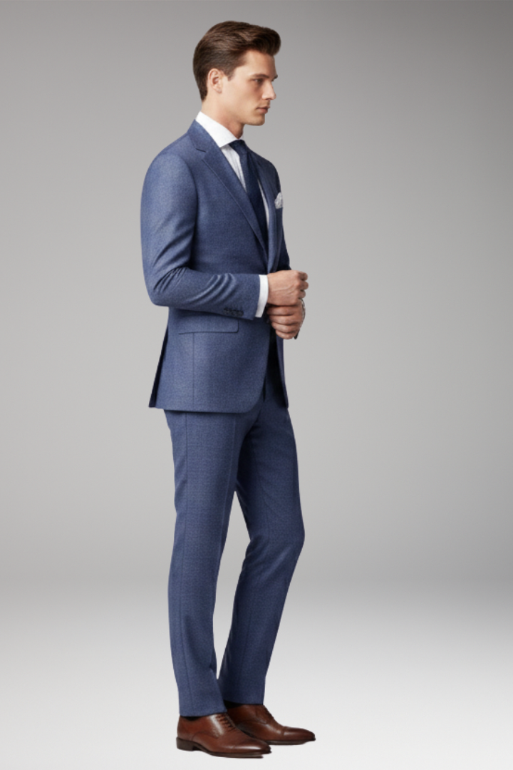 Men’s Suit with Slim Fit and Peak Lapels
