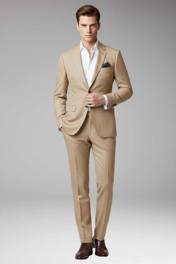 Men’s Suit with Slim Fit and Peak Lapels